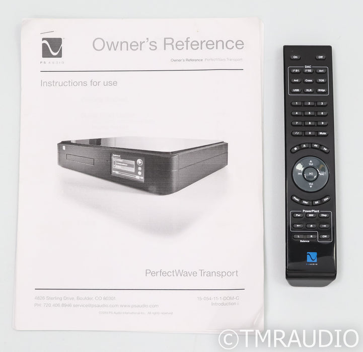 PS Audio PerfectWave CD Transport; PWT; Black; Remote (Used)