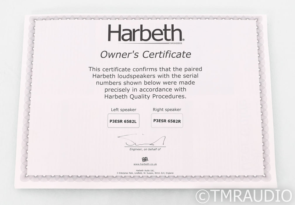 Harbeth P3ESR Bookshelf Speakers; P3-ESR; Black Pair