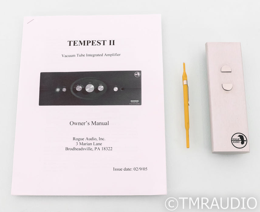 Rogue Audio Tempest II Super Magnum Tube Integrated Amplifier; Silver; Remote