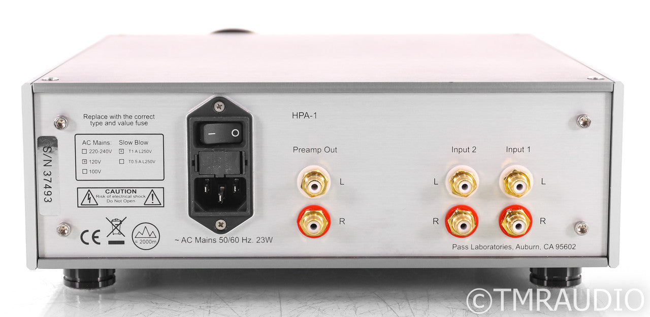 Pass Labs HPA-1 Headphone Amplifier; HPA1; Silver