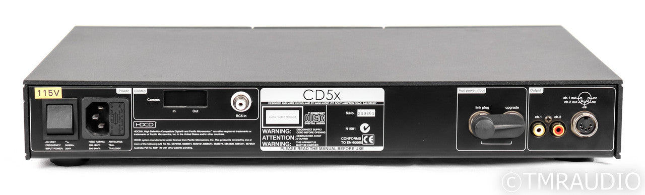 Naim CD5x CD Player; Remote; Black; CD-5X