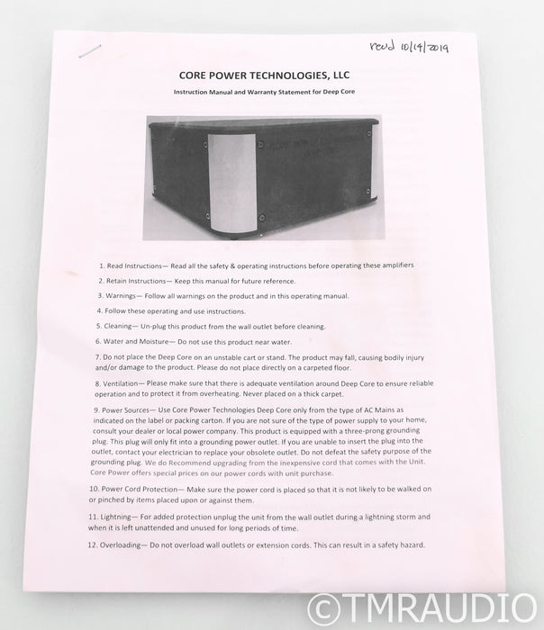 Core Power Technologies Deep=Core 1800 AC Power Line Conditioner; Deep Core