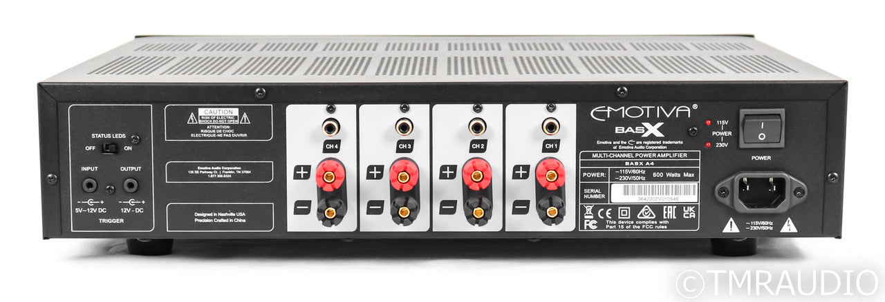 Emotiva BasX A4 4-Channel Power Amplifier; Black; A-4