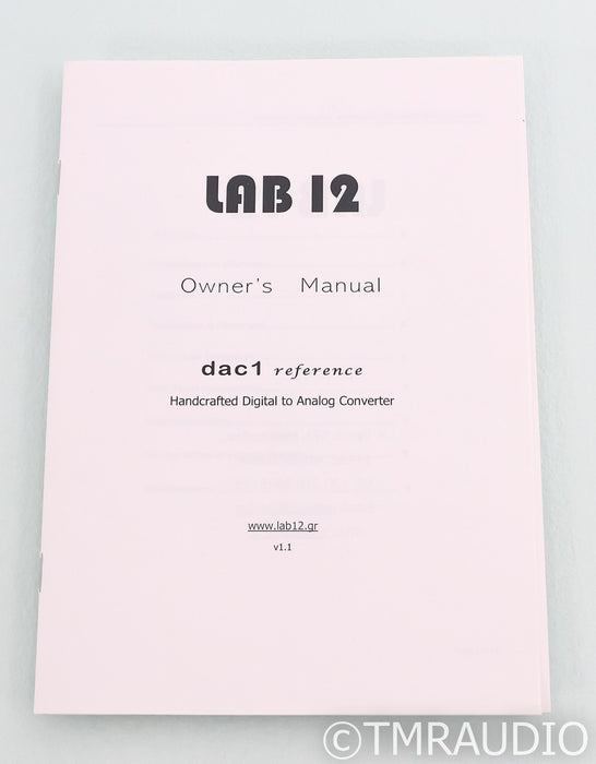 Lab12 dac1 reference Tube DAC; DAC-1 (Open Box)