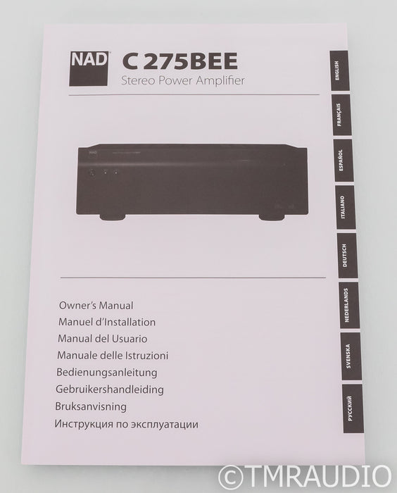 NAD C275BEE Stereo Power Amplifier; C-275BEE