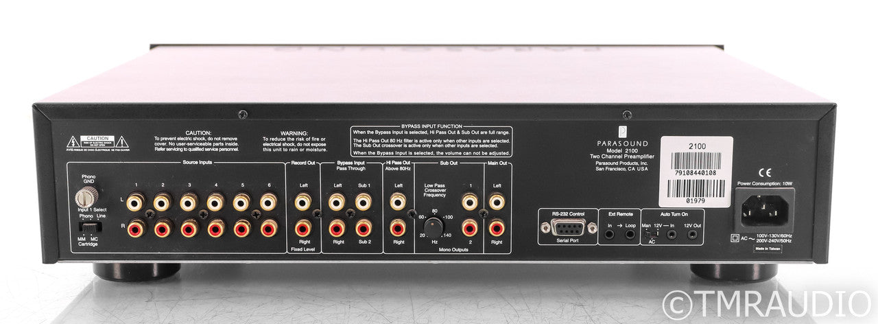 Parasound NewClassic Model 2100 2.1 Channel Preamplifier; MM / MC Phono; Remote