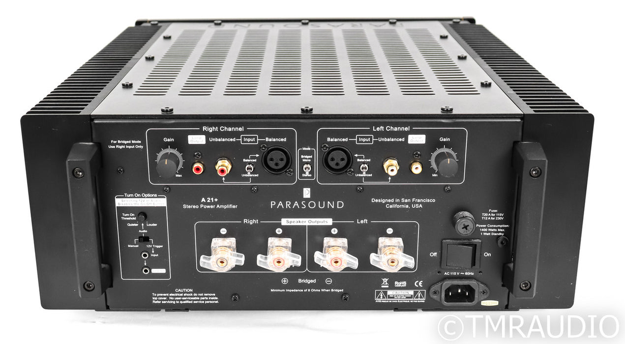 Parasound Halo A21+ Stereo Power Amplifier; Black; A-21