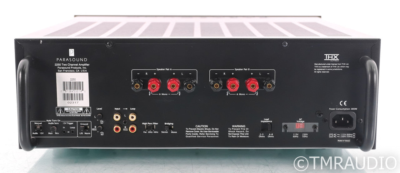 Parasound NewClassic 2250 Stereo Power Amplifier; Black
