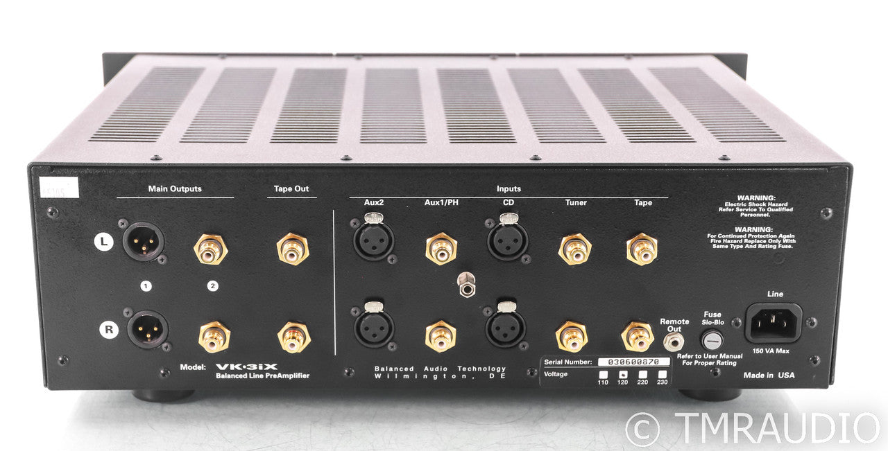 BAT VK-3ix Stereo Tube Preamplifier; Remote; Black; VK3IX