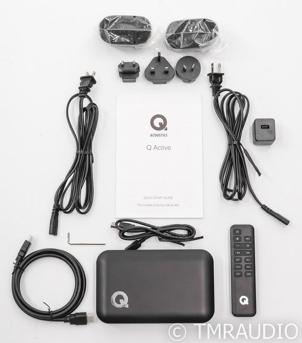 Q Acoustics Q Active 400 Powered Floorstanding Speakers; Q Active Hub