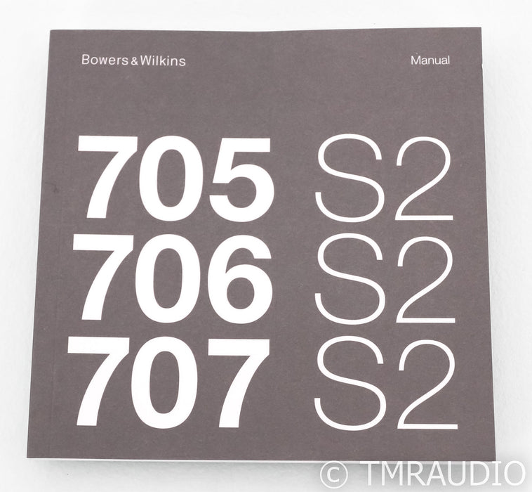 B&W 707 S2 Bookshelf Speakers; S-2; Piano Black Pair