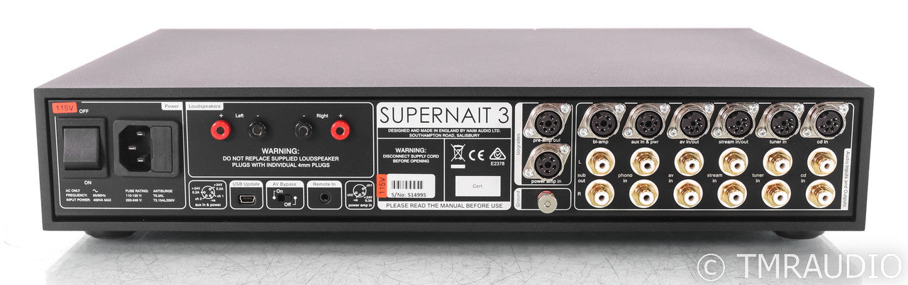 Naim Supernait 3 Stereo Integrated Amplifier; Remote (Open Box)