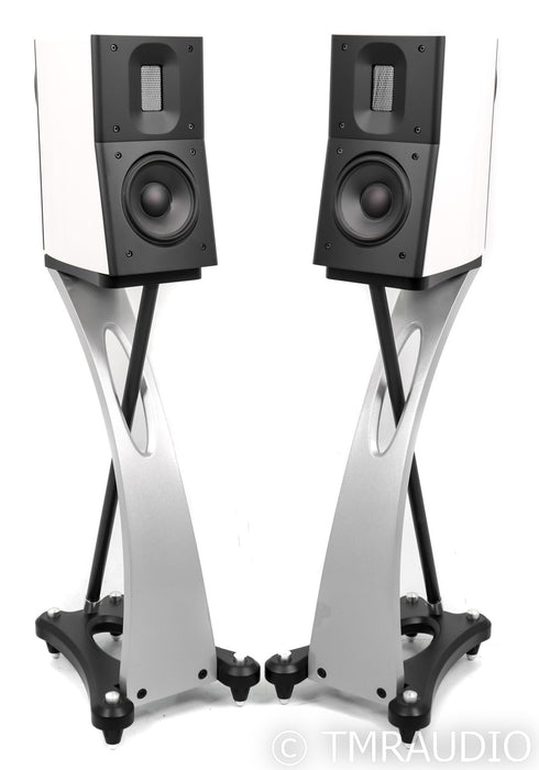 Raidho D1.1 Bookshelf Speakers; D-1.1; White Pair w/ Stands