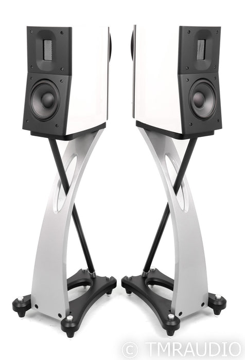 Raidho D1.1 Bookshelf Speakers; D-1.1; White Pair w/ Stands