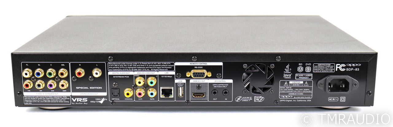 Oppo BDP-83 Special Edition CD / Blu-ray Player; Remote; BDP83SE