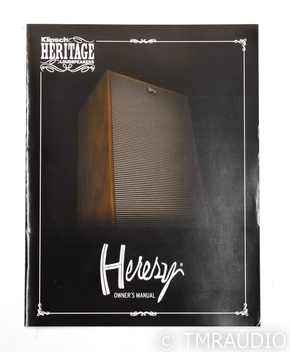 Klipsch Heresy IV Floorstanding Speakers; Natural Cherry Pair