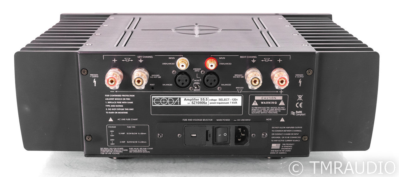Coda S5.5 Stereo Power Amplifier; S-5.5