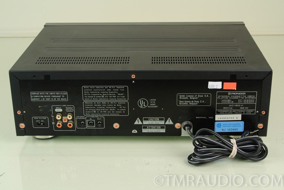 Pioneer CT-W830R Stereo Double Cassette Deck / Tape Recorder