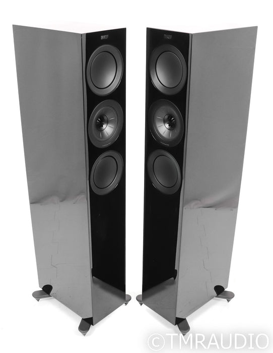 KEF R5 Floorstanding Speakers; R-5; Gloss Black Pair
