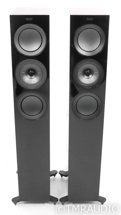 KEF R5 Floorstanding Speakers; R-5; Gloss Black Pair