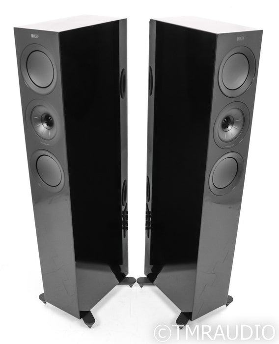 KEF R5 Floorstanding Speakers; R-5; Gloss Black Pair