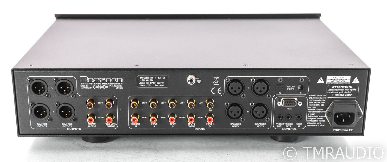 Bryston BP-17 Cubed Stereo Preamplifier; BP173; Black; 17" (No Remote)