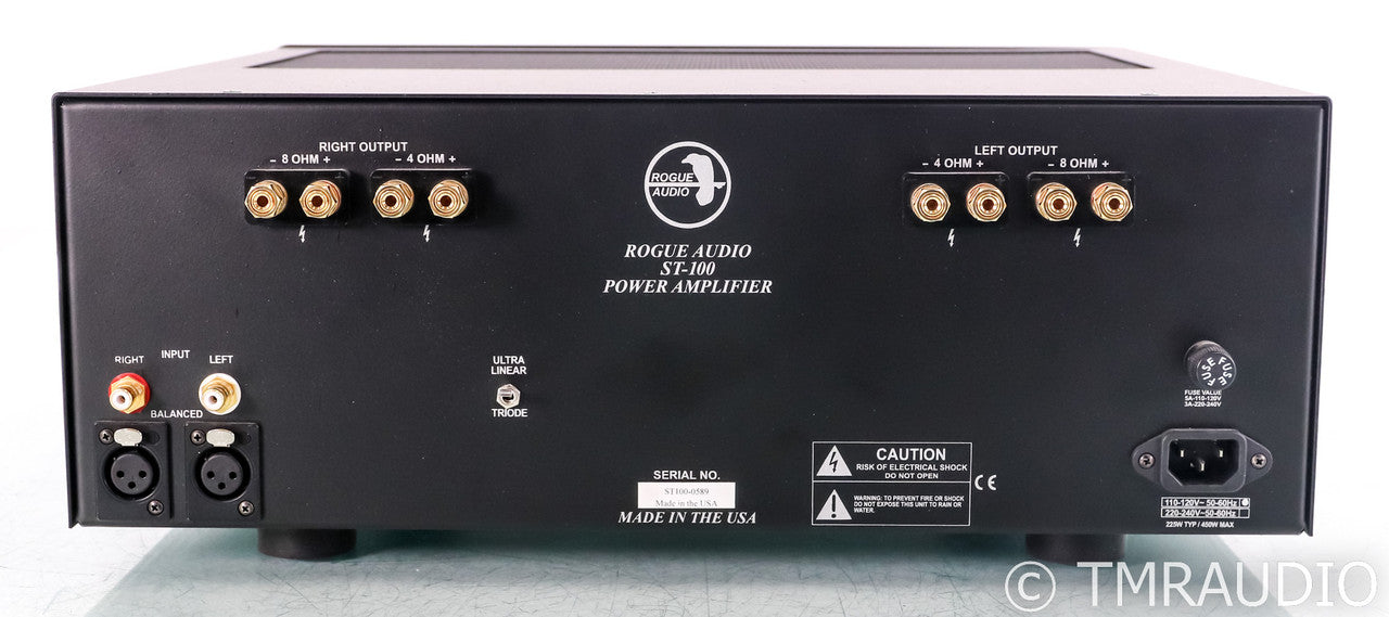 Rogue Audio ST100 Stereo Tube Power Amplifier; ST-100; Black