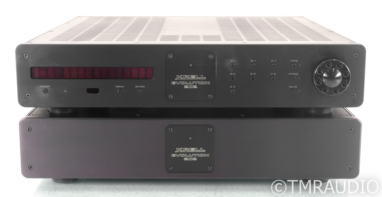 Krell EVO-202 Stereo Preamplifier w/ Power Supply; Remote; Black; Evolution