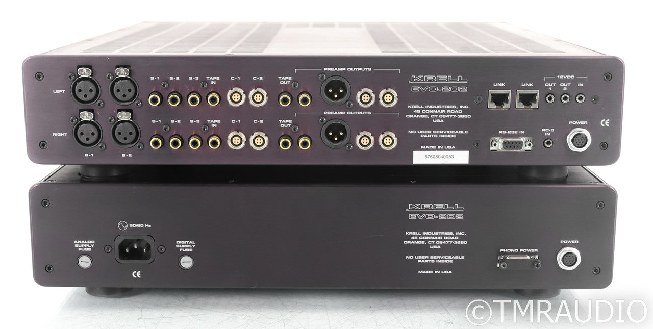 Krell EVO-202 Stereo Preamplifier w/ Power Supply; Remote; Black; Evolution