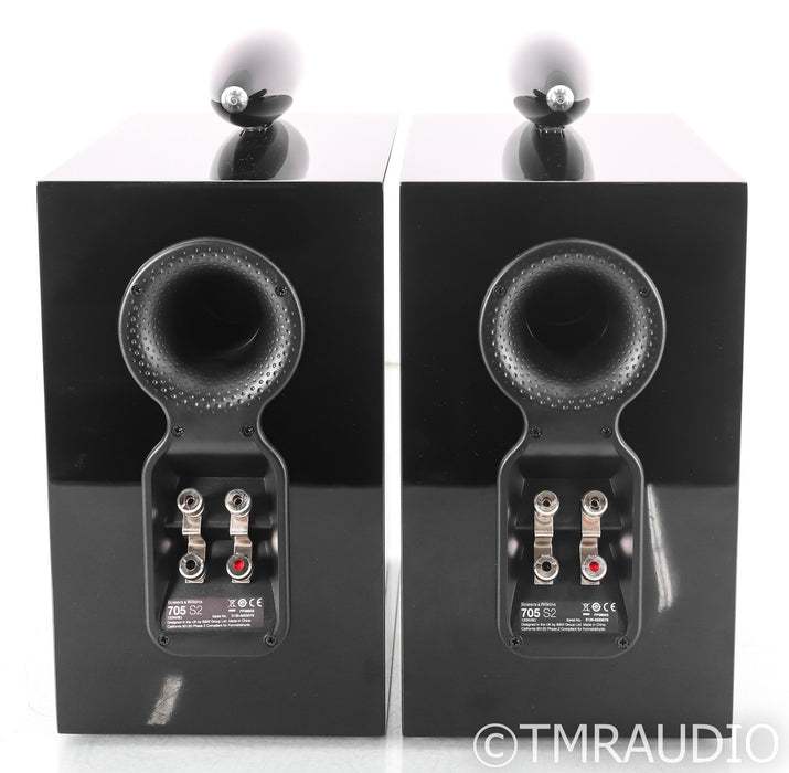 B&W 705 S2 Bookshelf Speakers; Gloss Black Pair; Series 2