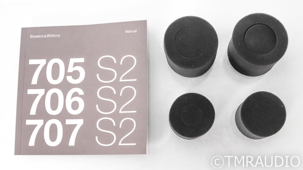 B&W 705 S2 Bookshelf Speakers; Gloss Black Pair; Series 2