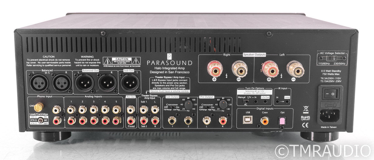 Parasound Halo 2.1 Channel Integrated Amplifier; Black; MM / MC Phono