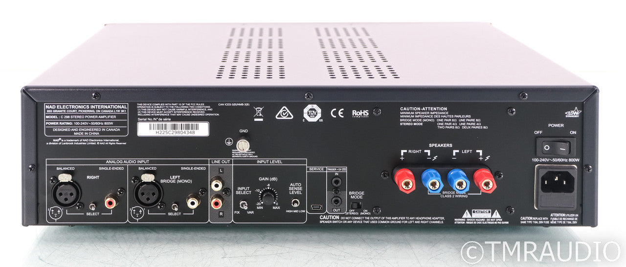 NAD C 298 Stereo Power Amplifier; C298 (Open Box)