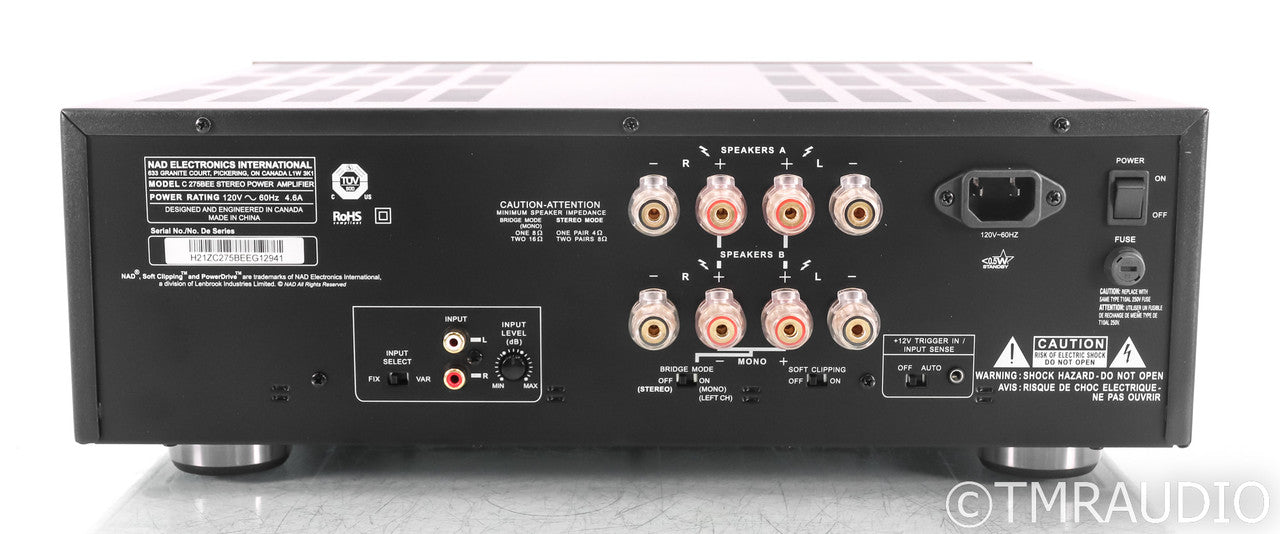 NAD C 275BEE Stereo Power Amplifier; C275BEE (Open Box)