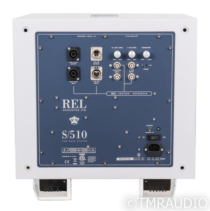 REL S/510 10" Powered Subwoofer; Piano White (Open Box)
