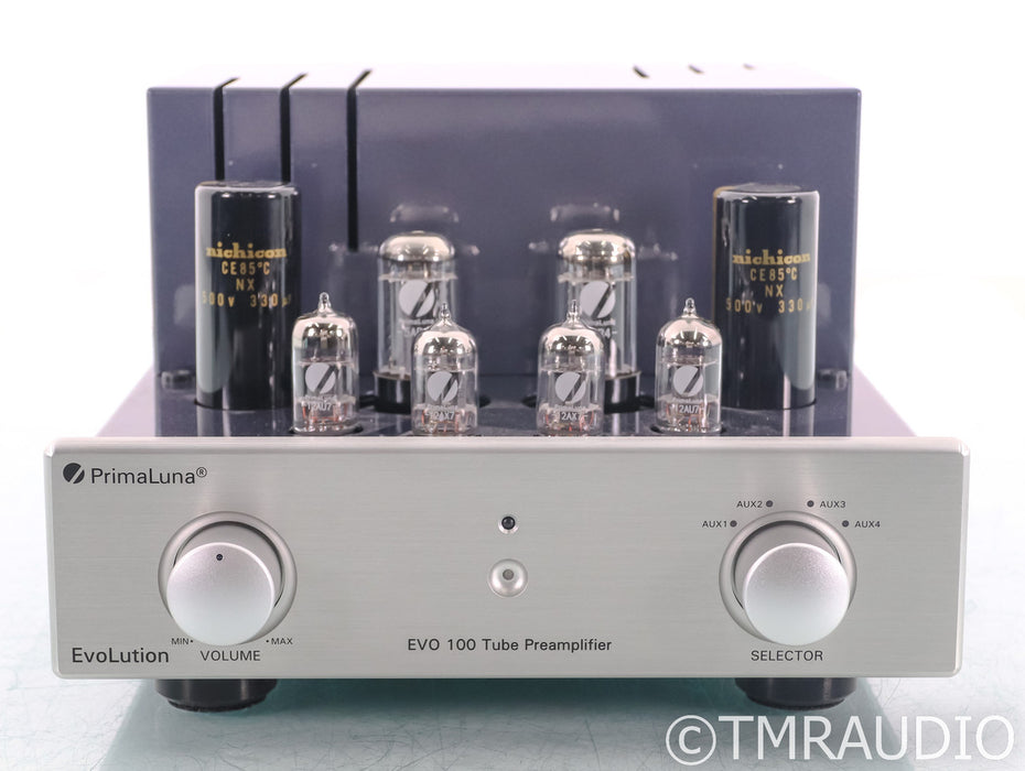 PrimaLuna EvoLution EVO 100 Stereo Tube Preamplifier; Silver (No Remote)
