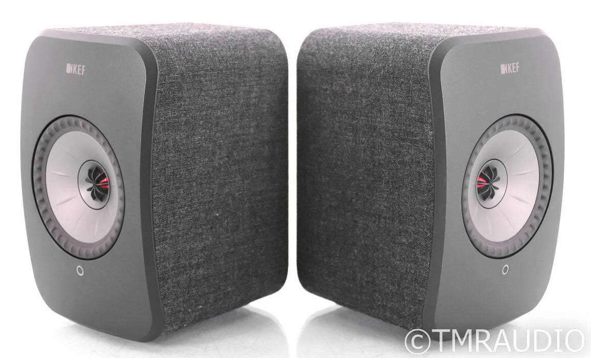 KEF LSX Wireless Powered Bookshelf Speakers; Black Pair; Bluetooth; Remote