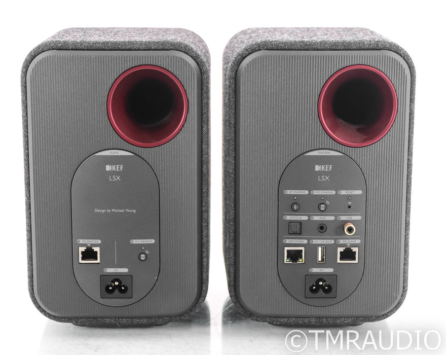 KEF LSX Wireless Powered Bookshelf Speakers; Black Pair; Bluetooth; Remote