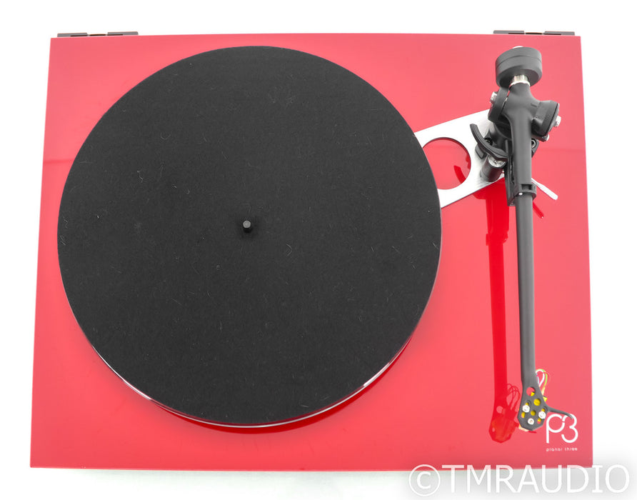Rega Planar 3 Belt Drive Turntable; P3; Exact 2 Cart; Red (Open Box)