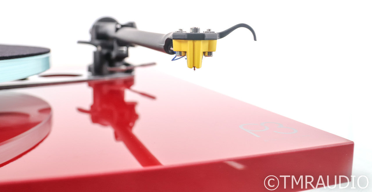 Rega Planar 3 Belt Drive Turntable; P3; Exact 2 Cart; Red (Open Box)