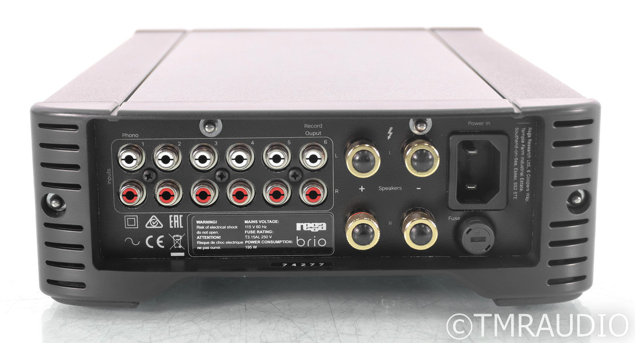 Rega Brio Stereo Integrated Amplifier; Remote; MM Phono; Black (Open Box)