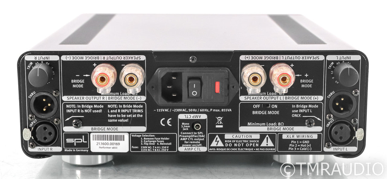 SPL Performer S800 Balanced Stereo Power Amplifier; S-800
