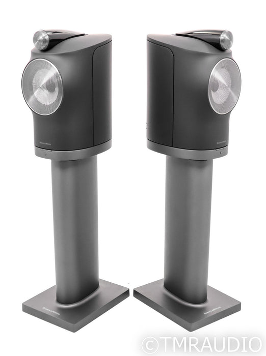B&W Formation Duo Wireless Powered Bookshelf Speakers; Black Pair w/ Stands