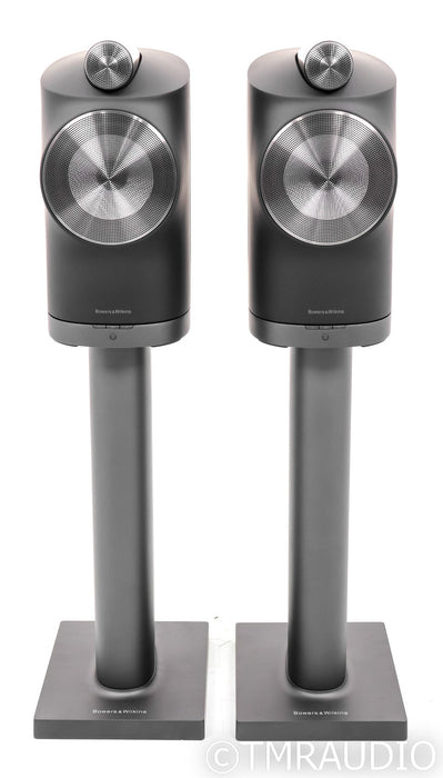 B&W Formation Duo Wireless Powered Bookshelf Speakers; Black Pair w/ Stands