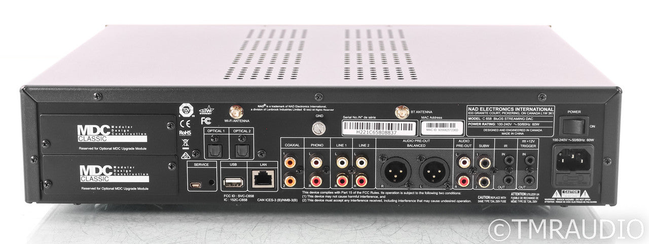 NAD C 658 BluOS Streaming DAC; Remote; MM Phono; (Open Box)