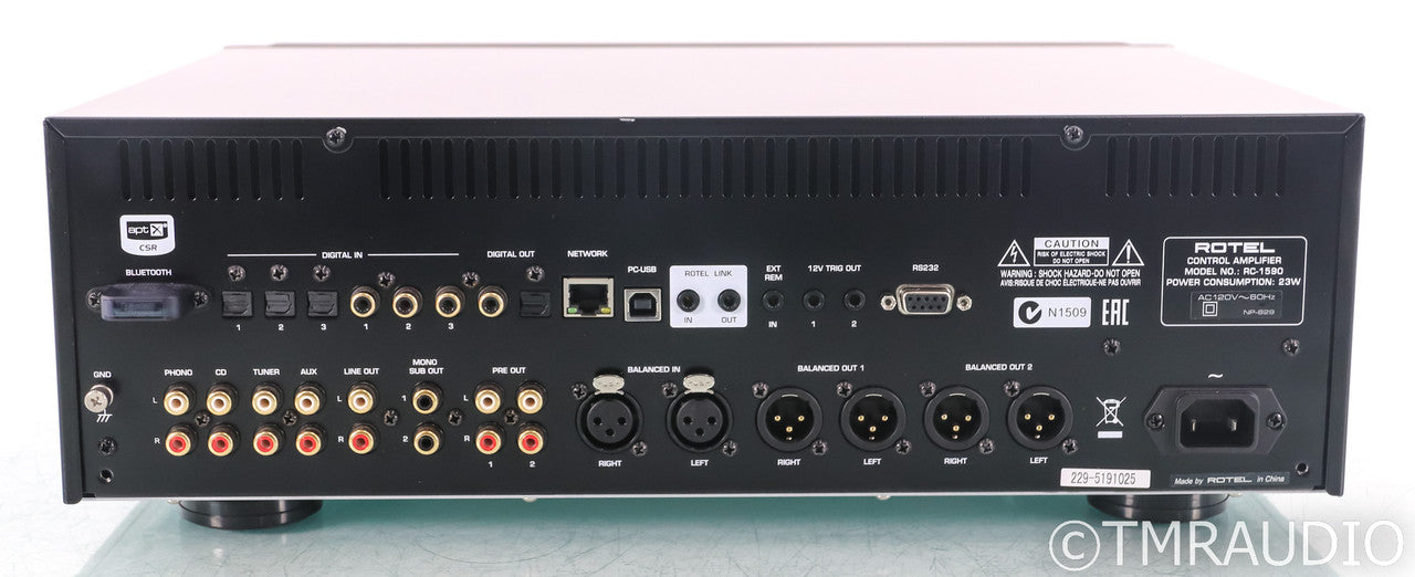 Rotel RC-1590 Stereo Preamplifier / DAC; Black; Remote; MM Phono