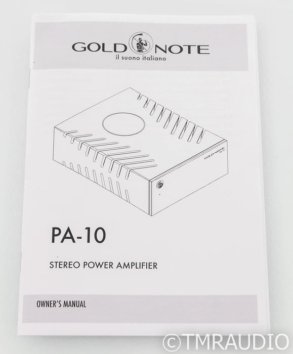 Gold Note PA10 Stereo Power Amplifier; PA-10; Silver