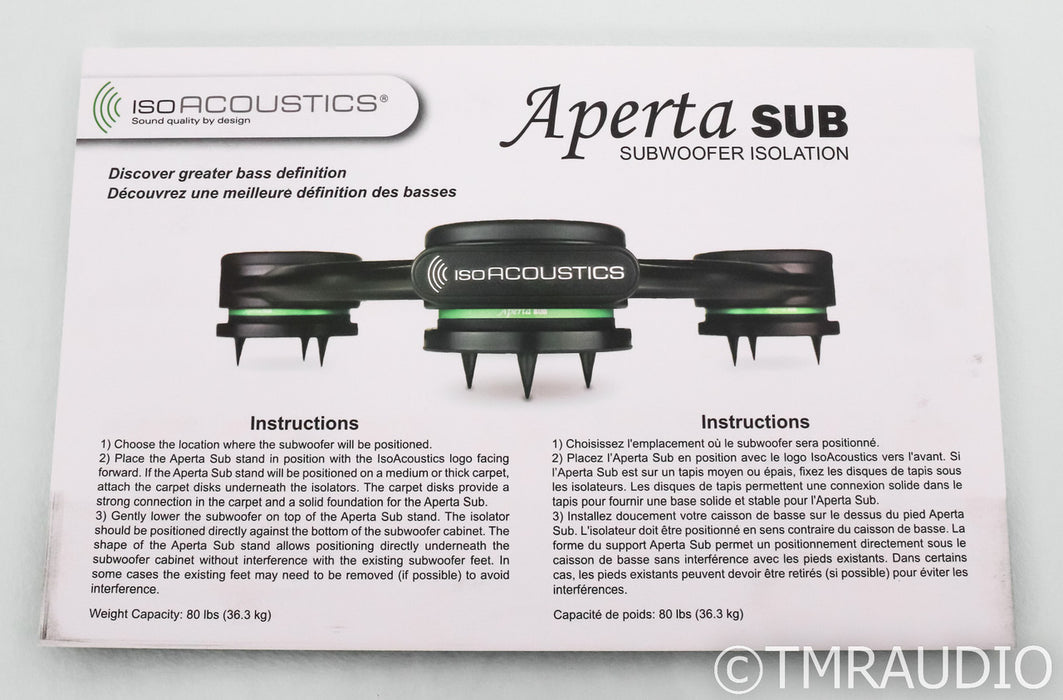 IsoAcoustics Aperta SUB Subwoofer Isolation Stand; Black (Open Box)