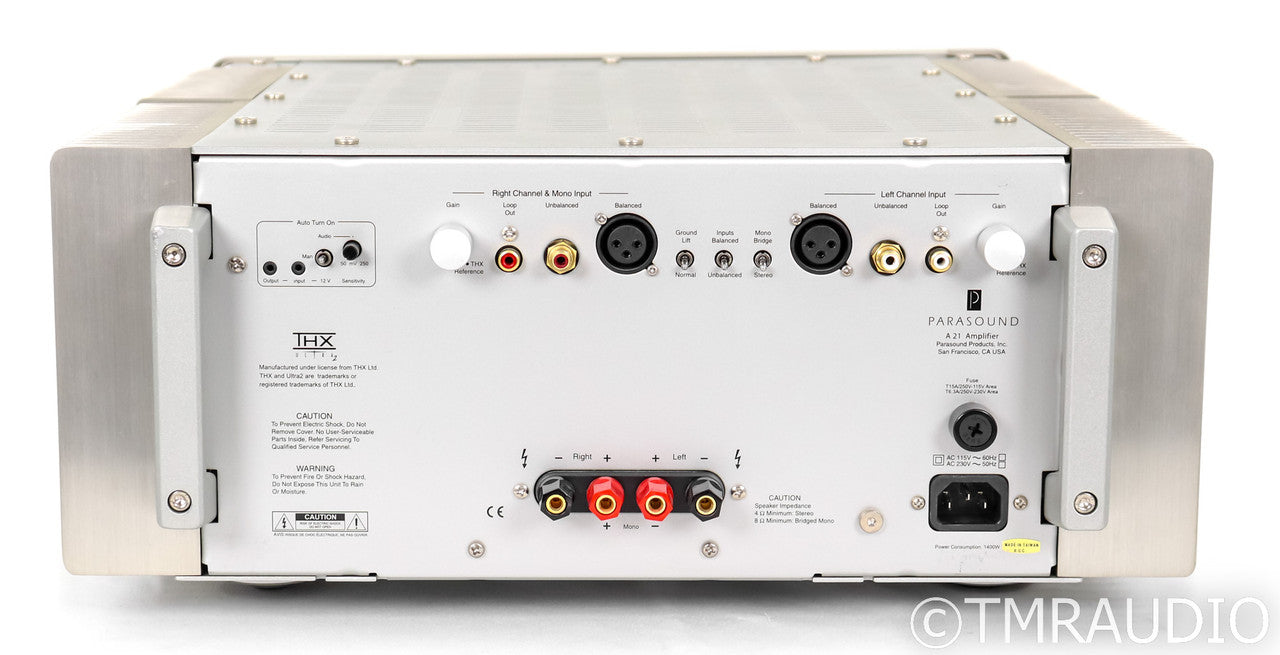 Parasound A21 Stereo Power Amplifier; A-21; Silver