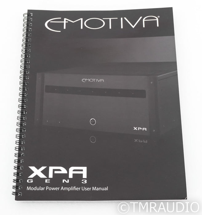 Emotiva XPA DR3 3-Channel Power Amplifier; Differential Reference; Gen 3